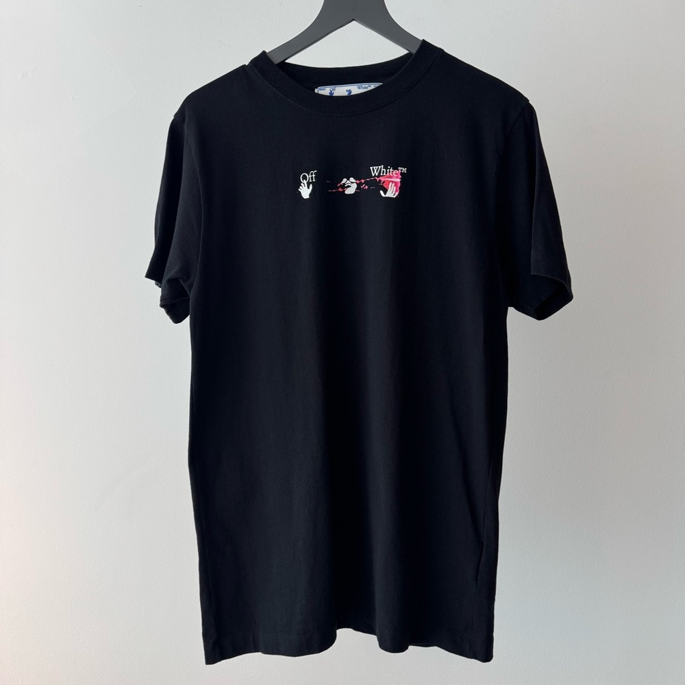 Off-White Acrylic Arrow Short-Sleeve Slim Tee ‘Black/Fushia’